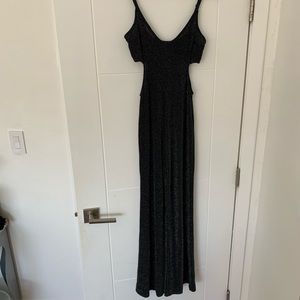 Forever 21 Glitter Black Jumpsuit With Cut Outs